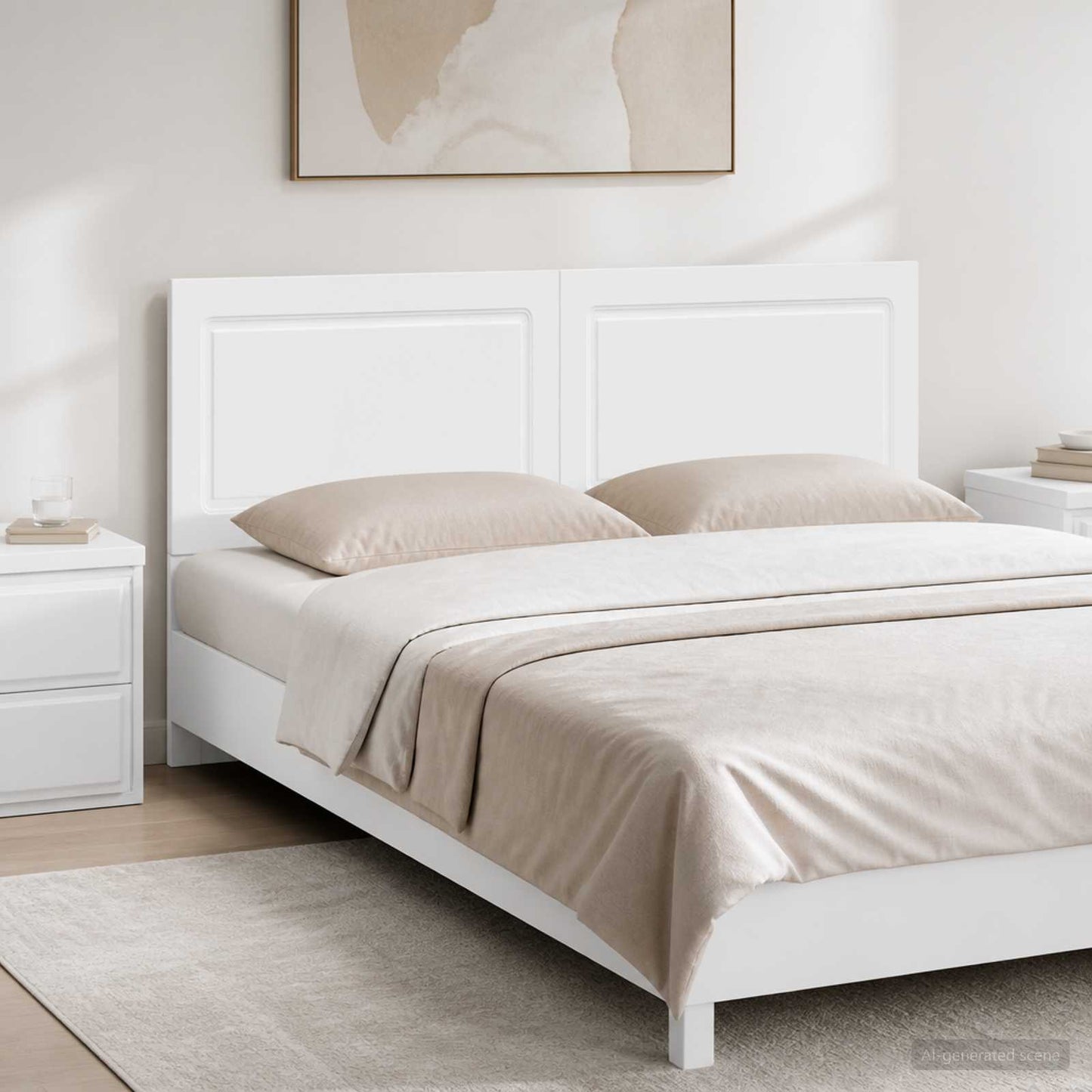 vidaXL Wall-Mounted Headboard UTRECHT White Engineered Wood