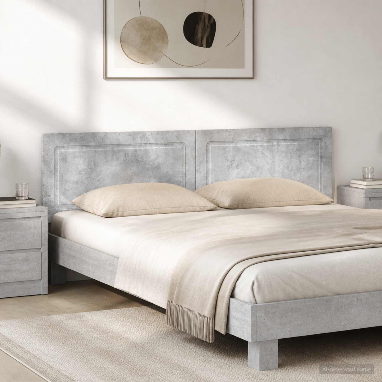 vidaXL Wall-Mounted Headboard UTRECHT Concrete Grey Engineered Wood