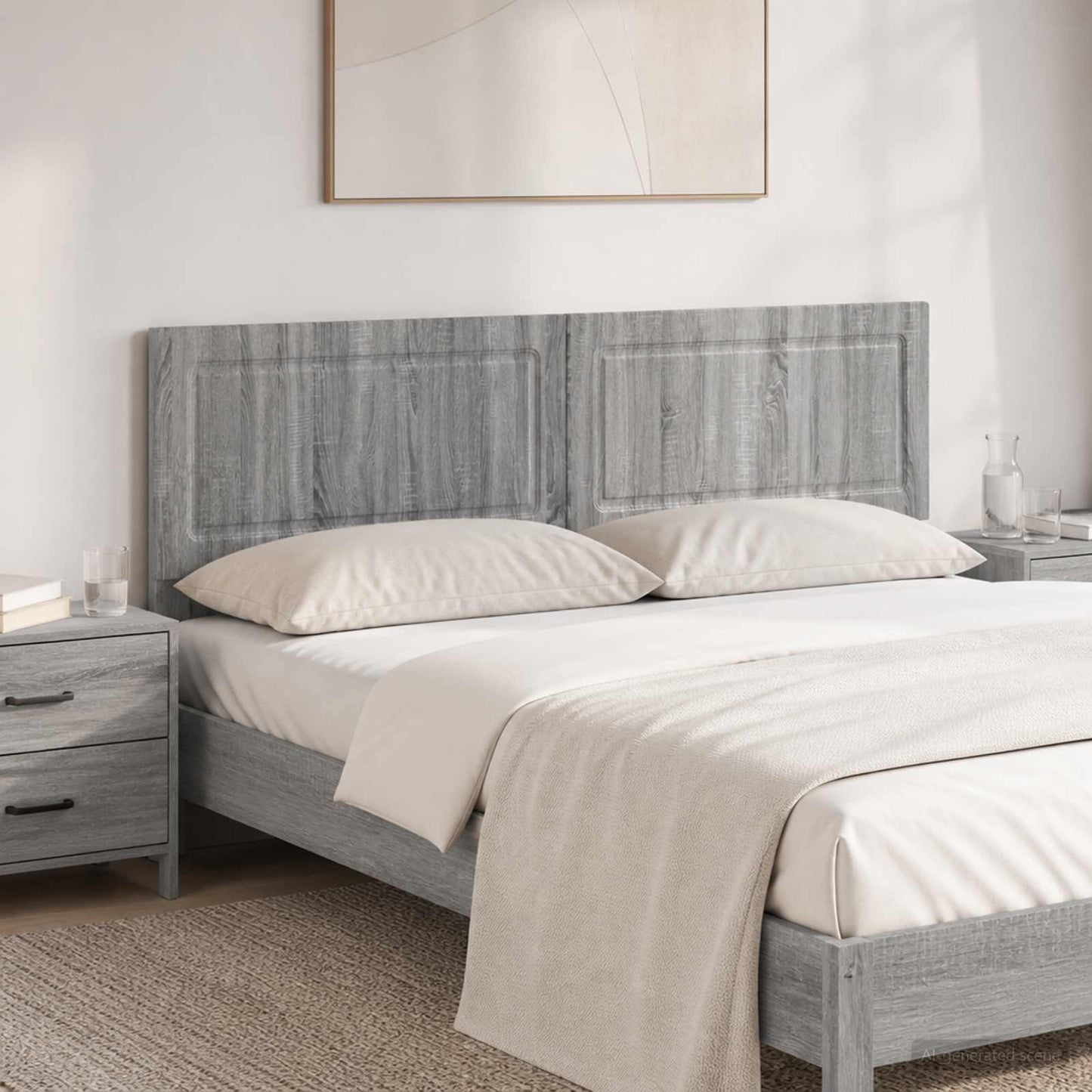 vidaXL Wall-Mounted Headboard UTRECHT Grey Sonoma Engineered Wood