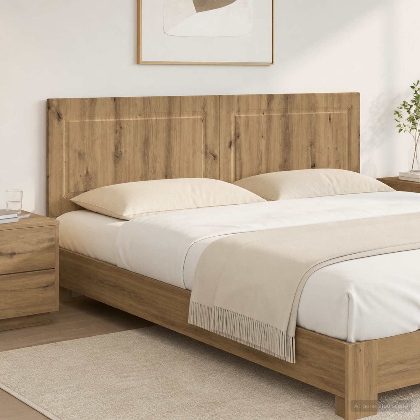 vidaXL Wall-Mounted Headboard UTRECHT Artisan Oak Engineered Wood