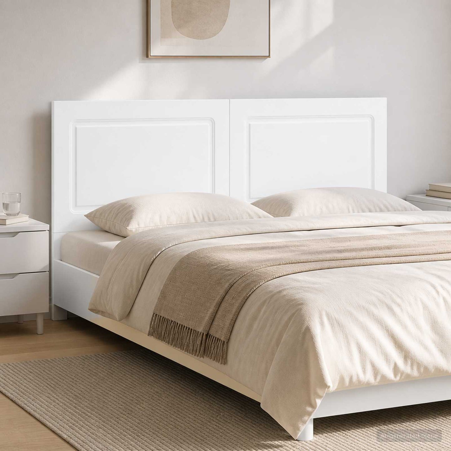 vidaXL Wall-Mounted Headboard UTRECHT White Engineered Wood