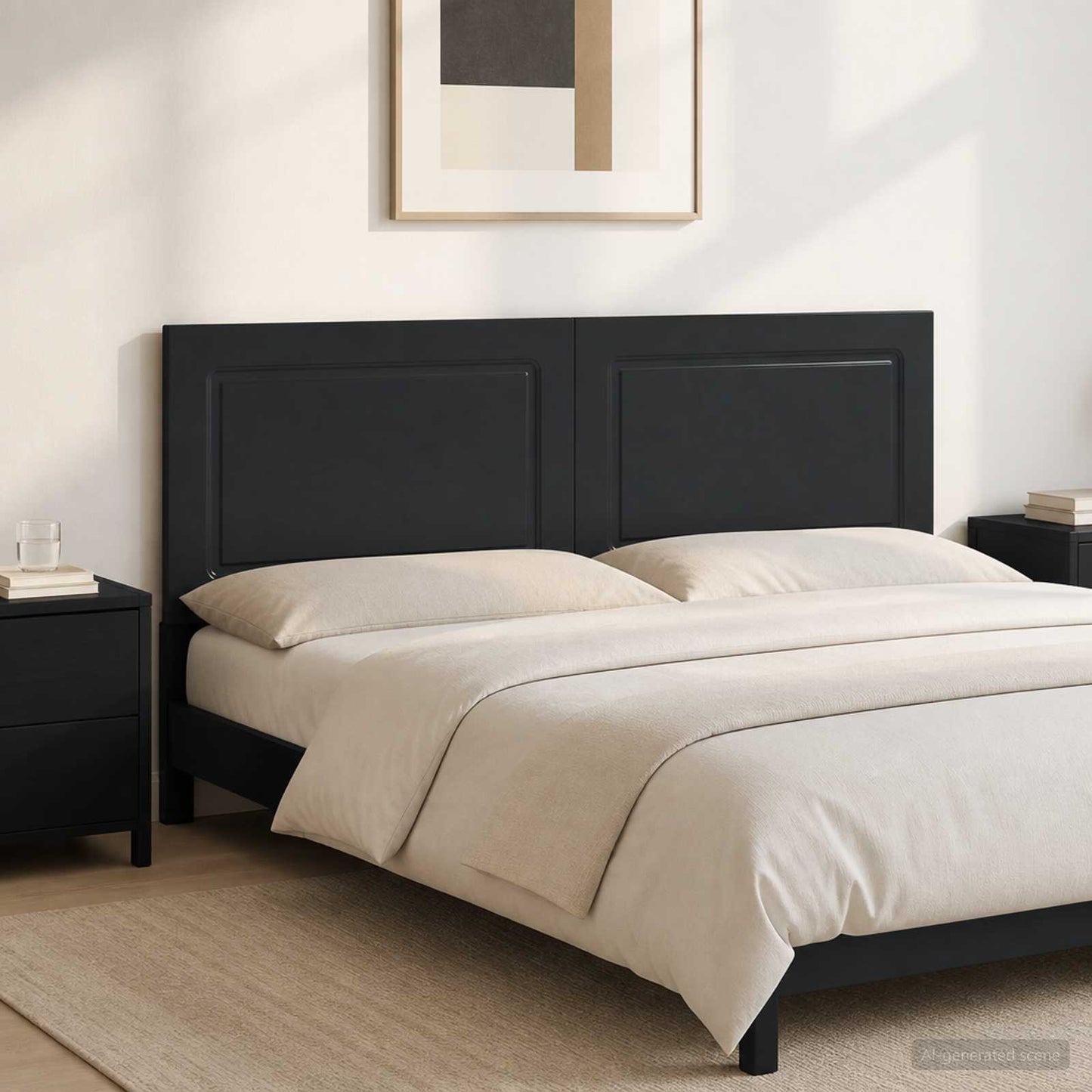 vidaXL Wall-Mounted Headboard UTRECHT Black Engineered Wood