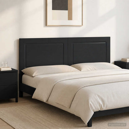 vidaXL Wall-Mounted Headboard UTRECHT Black Engineered Wood