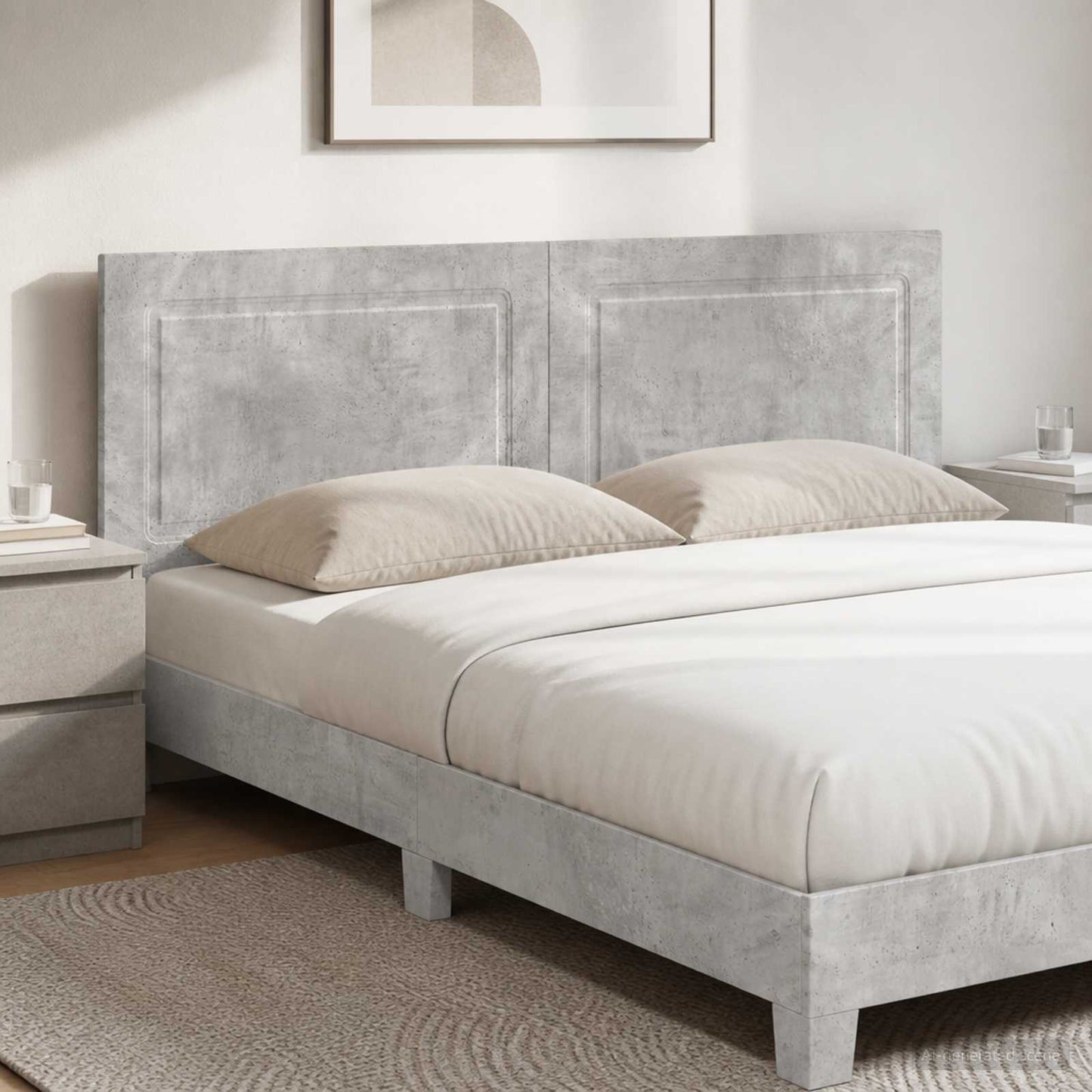 vidaXL Wall-Mounted Headboard UTRECHT Concrete Grey Engineered Wood