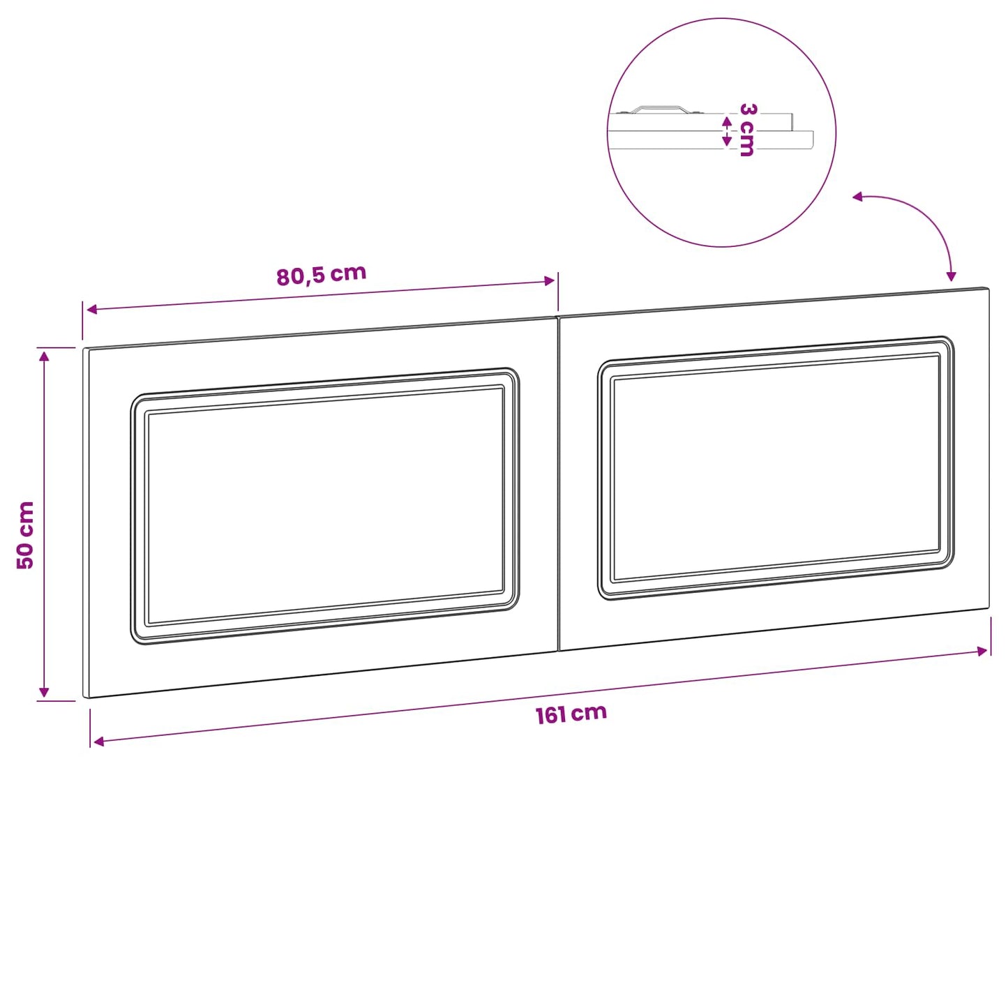 vidaXL Wall-Mounted Headboard UTRECHT Smoked Oak Engineered Wood