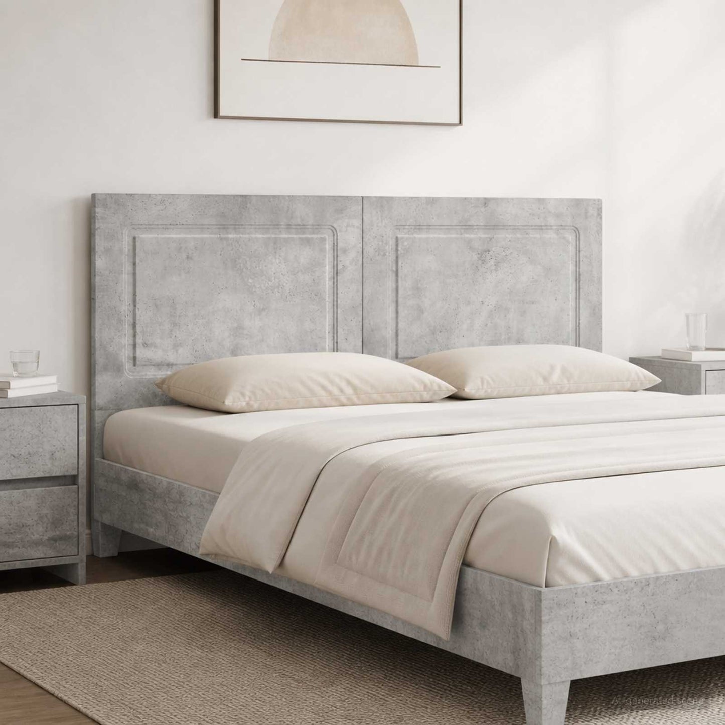vidaXL Wall-Mounted Headboard UTRECHT Concrete Grey Engineered Wood