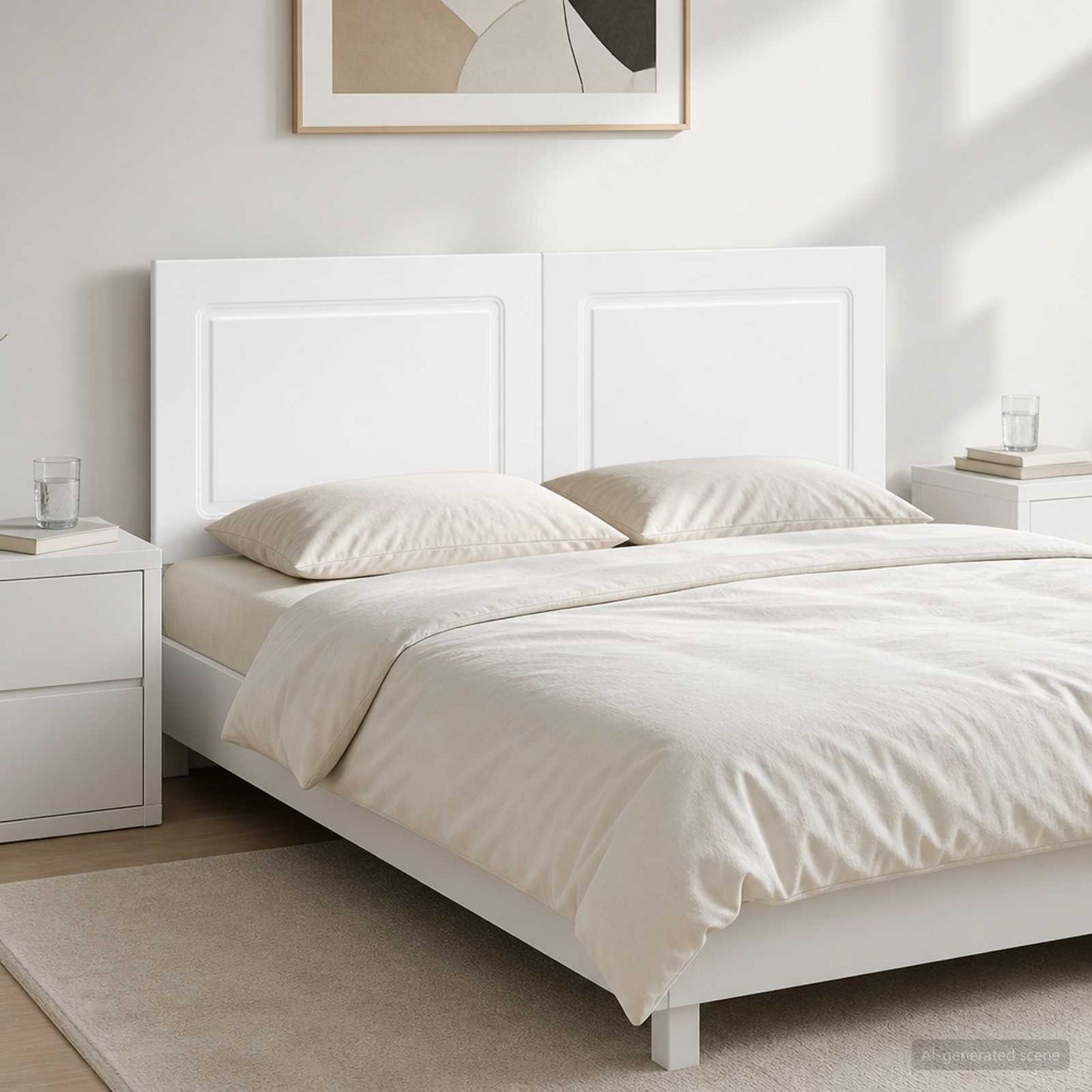 vidaXL Wall-Mounted Headboard UTRECHT High Gloss White Engineered Wood