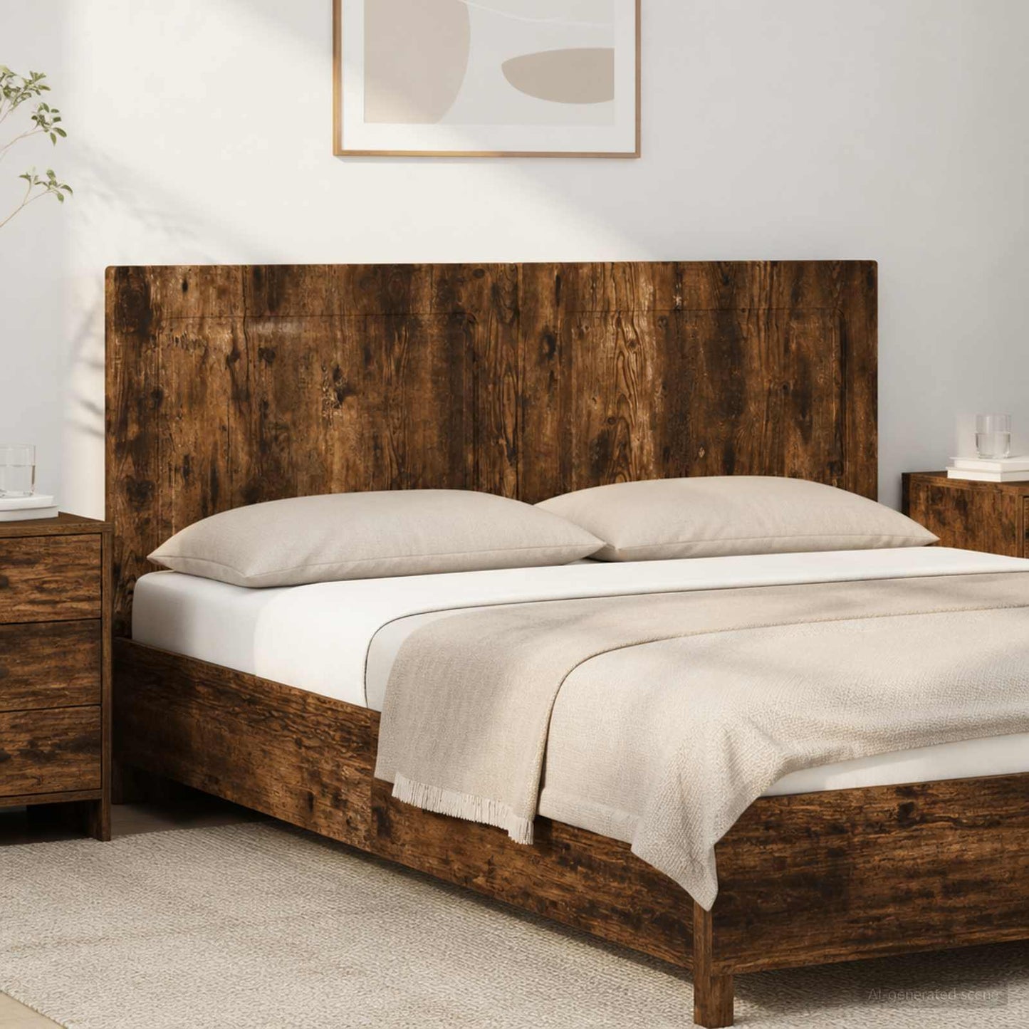 vidaXL Wall-Mounted Headboard UTRECHT Smoked Oak Engineered Wood