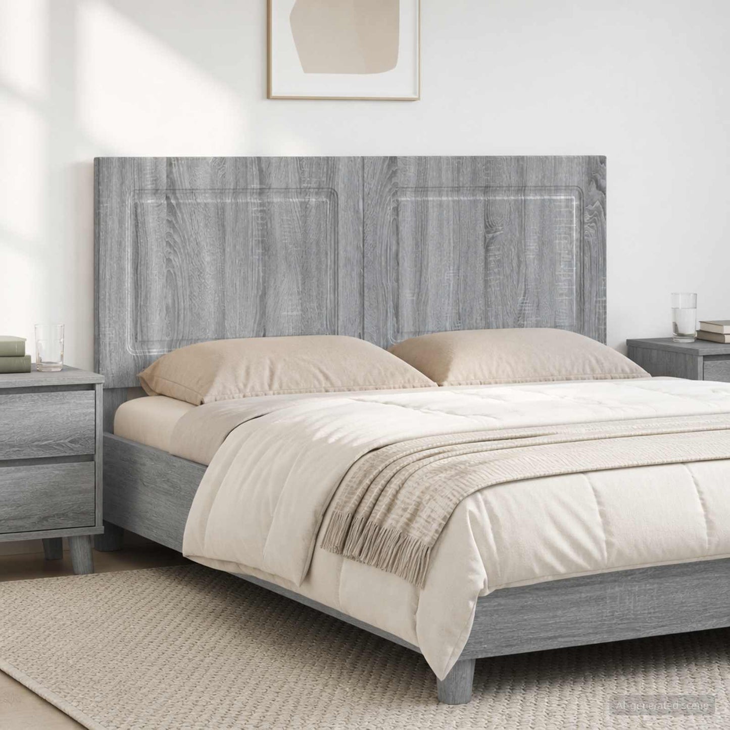 vidaXL Wall-Mounted Headboard UTRECHT Grey Sonoma Engineered Wood