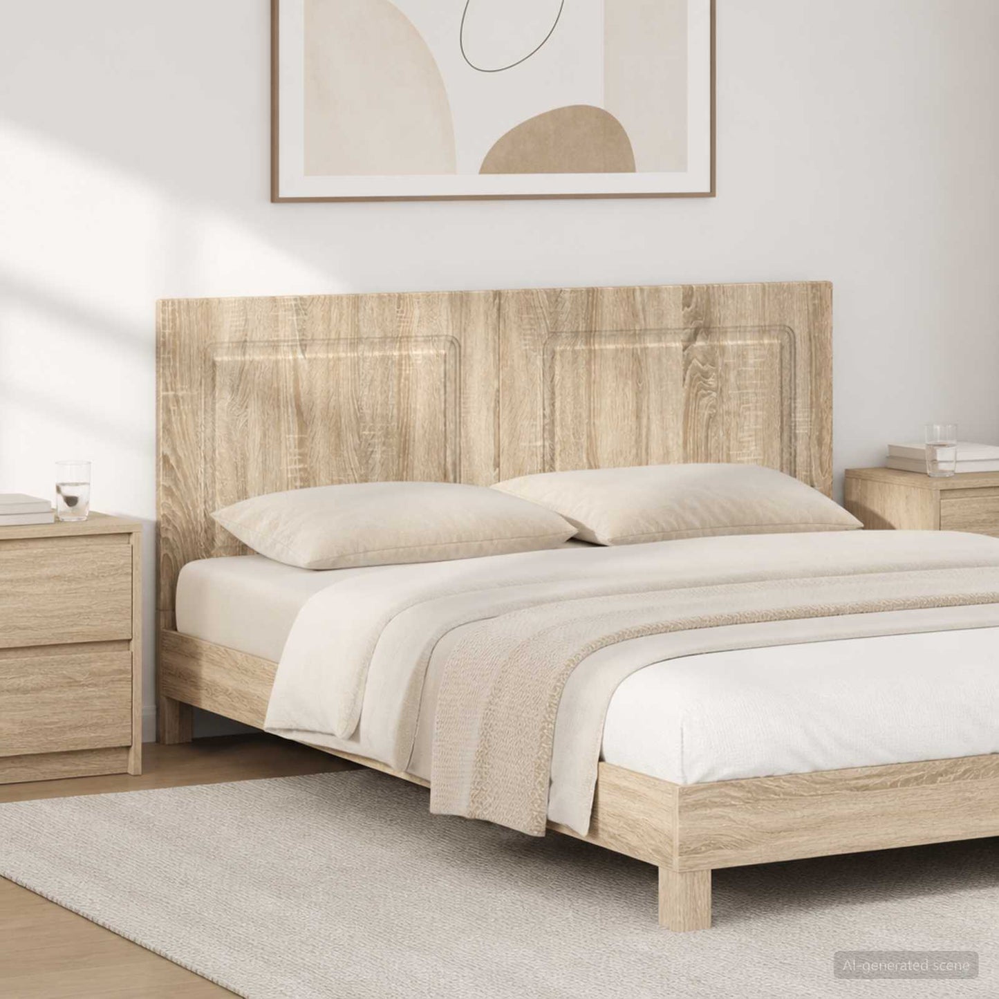 vidaXL Wall-Mounted Headboard UTRECHT Sonoma Oak Engineered Wood