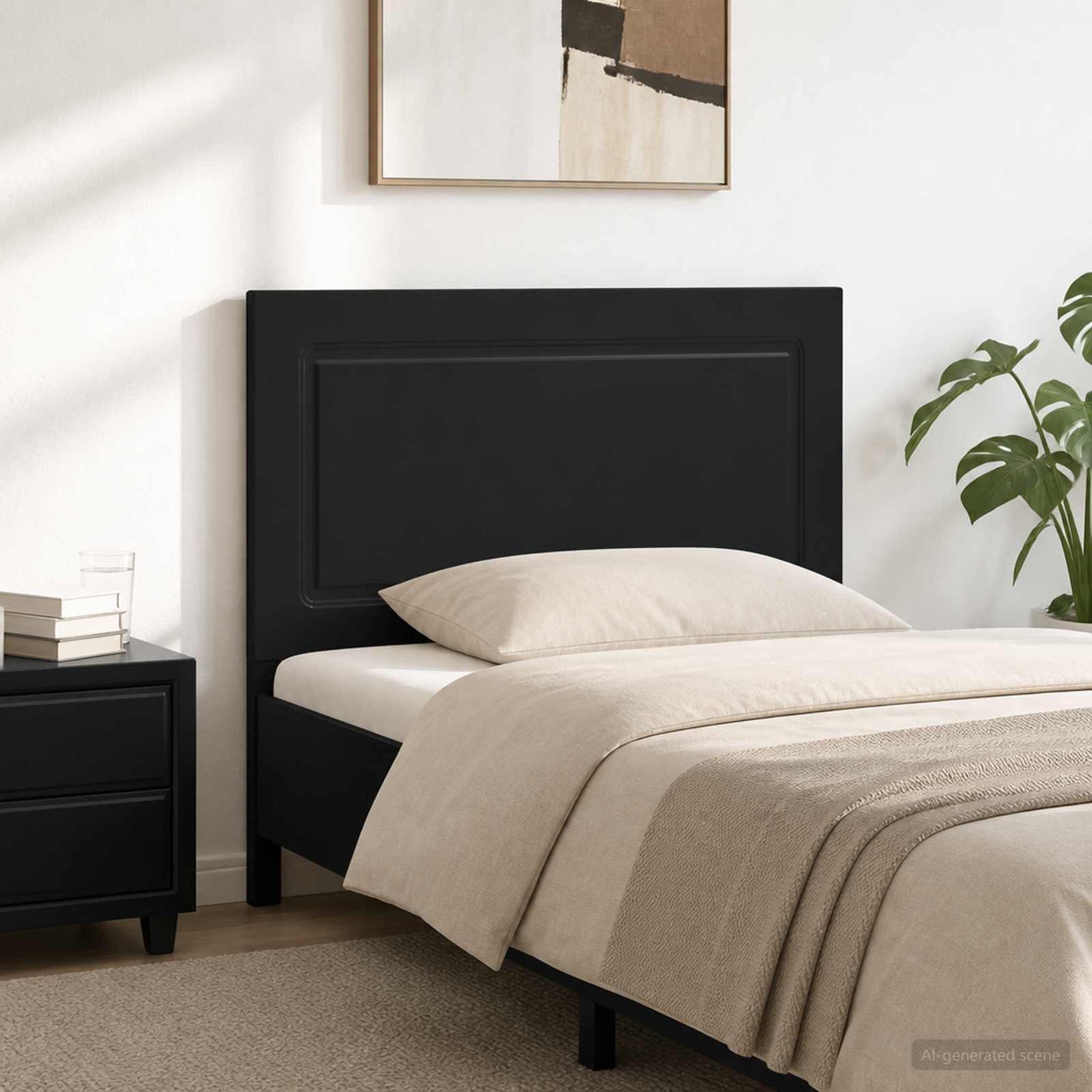 vidaXL Wall-Mounted Headboard UTRECHT Black Engineered Wood
