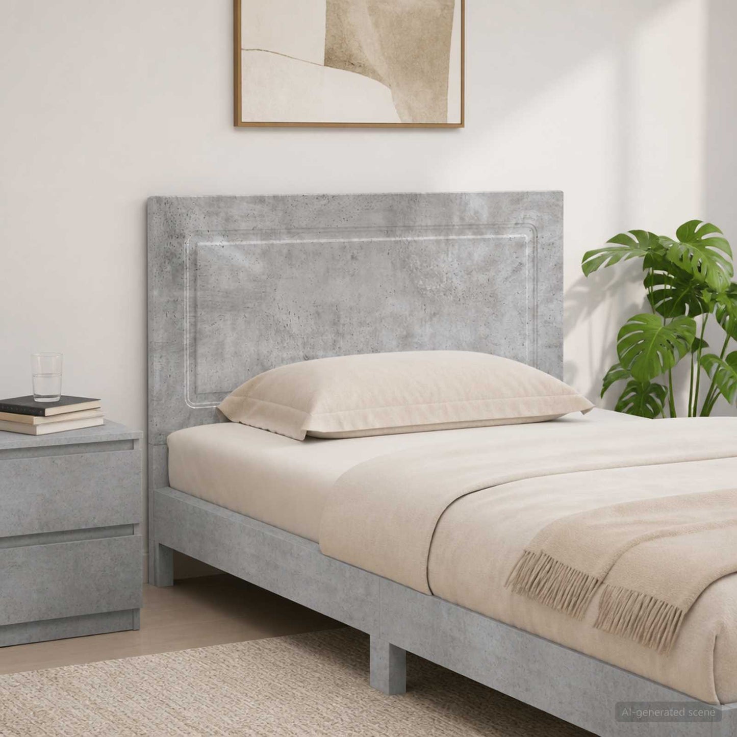 vidaXL Wall-Mounted Headboard UTRECHT Concrete Grey Engineered Wood