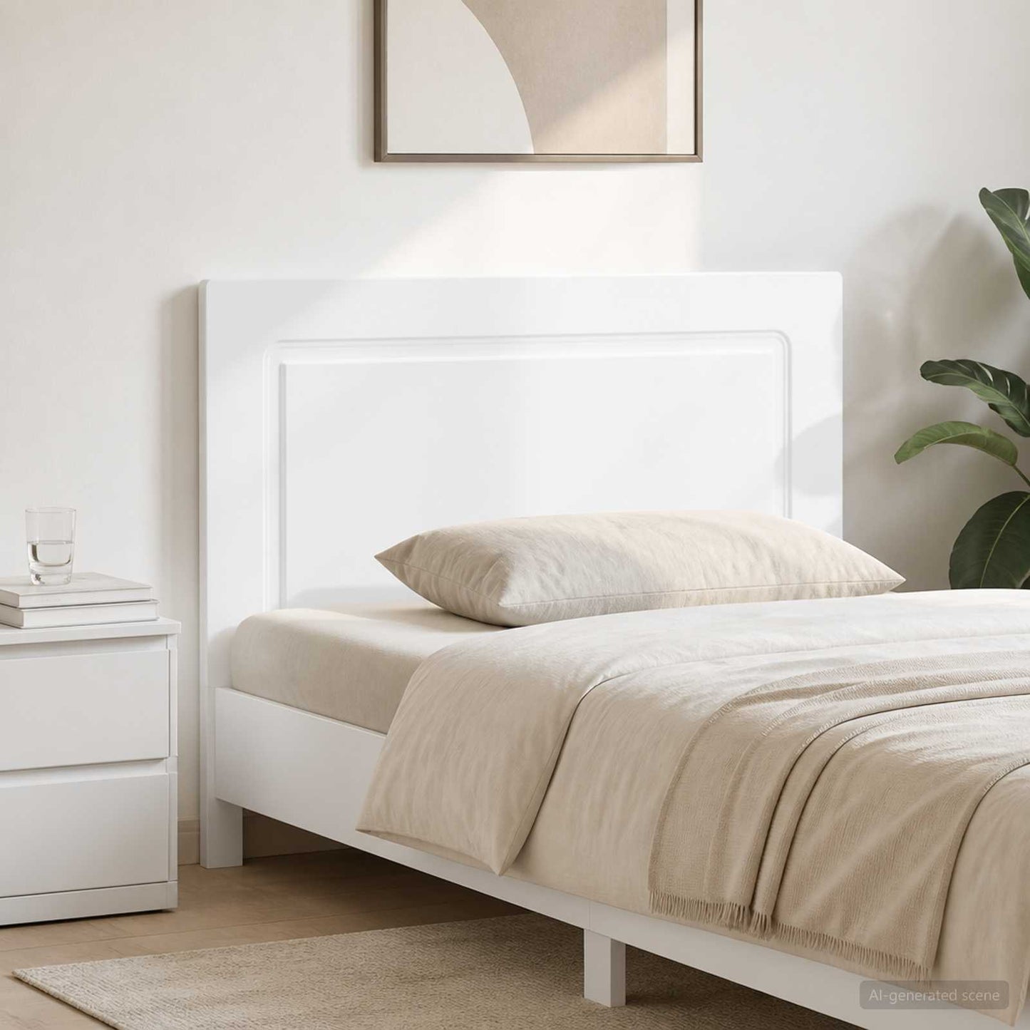 vidaXL Wall-Mounted Headboard UTRECHT High Gloss White Engineered Wood