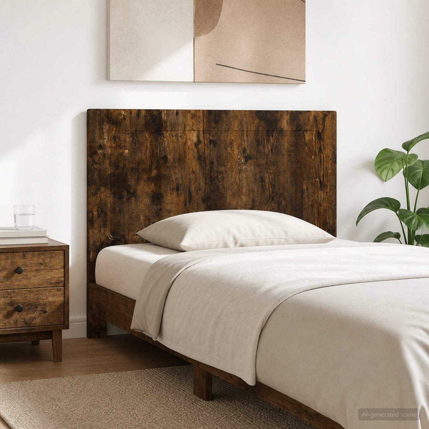 vidaXL Wall-Mounted Headboard UTRECHT Smoked Oak Engineered Wood