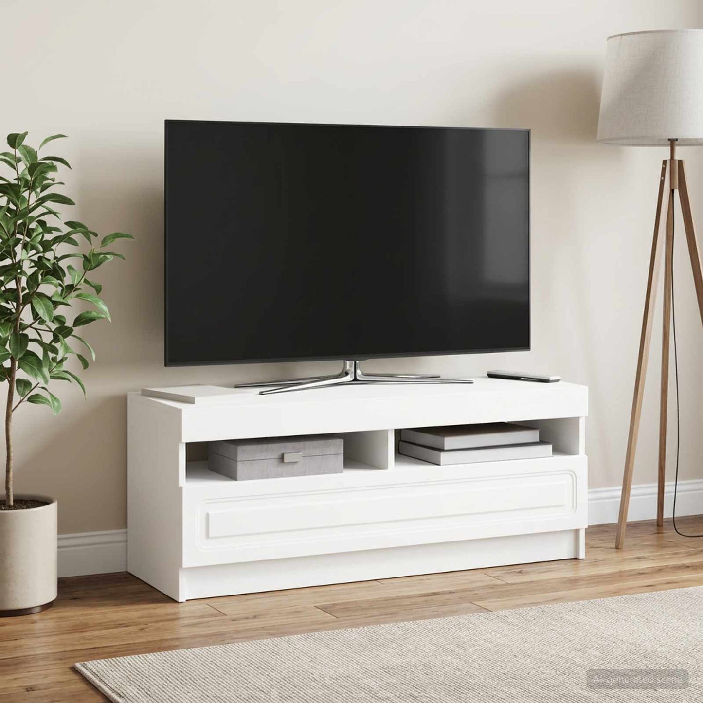 vidaXL LED TV Cabinet White Engineered Wood