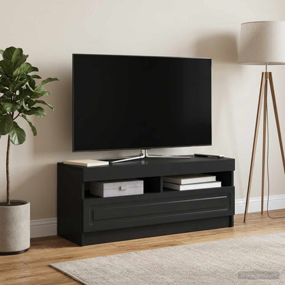 vidaXL LED TV Cabinet Black Engineered Wood