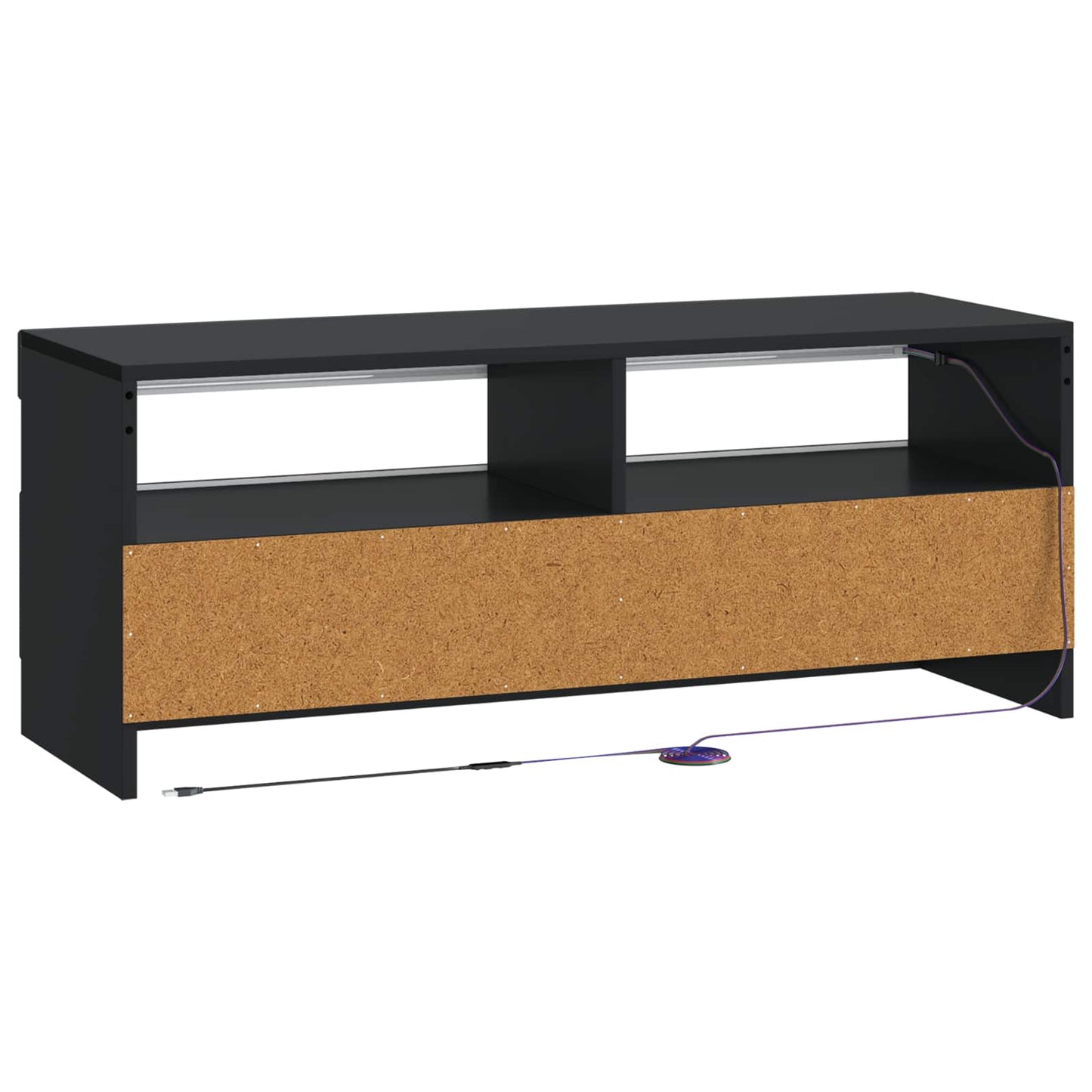 vidaXL LED TV Cabinet Black Engineered Wood