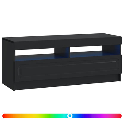 vidaXL LED TV Cabinet Black Engineered Wood