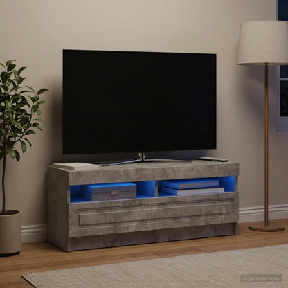 vidaXL LED TV Cabinet Concrete Grey Engineered Wood