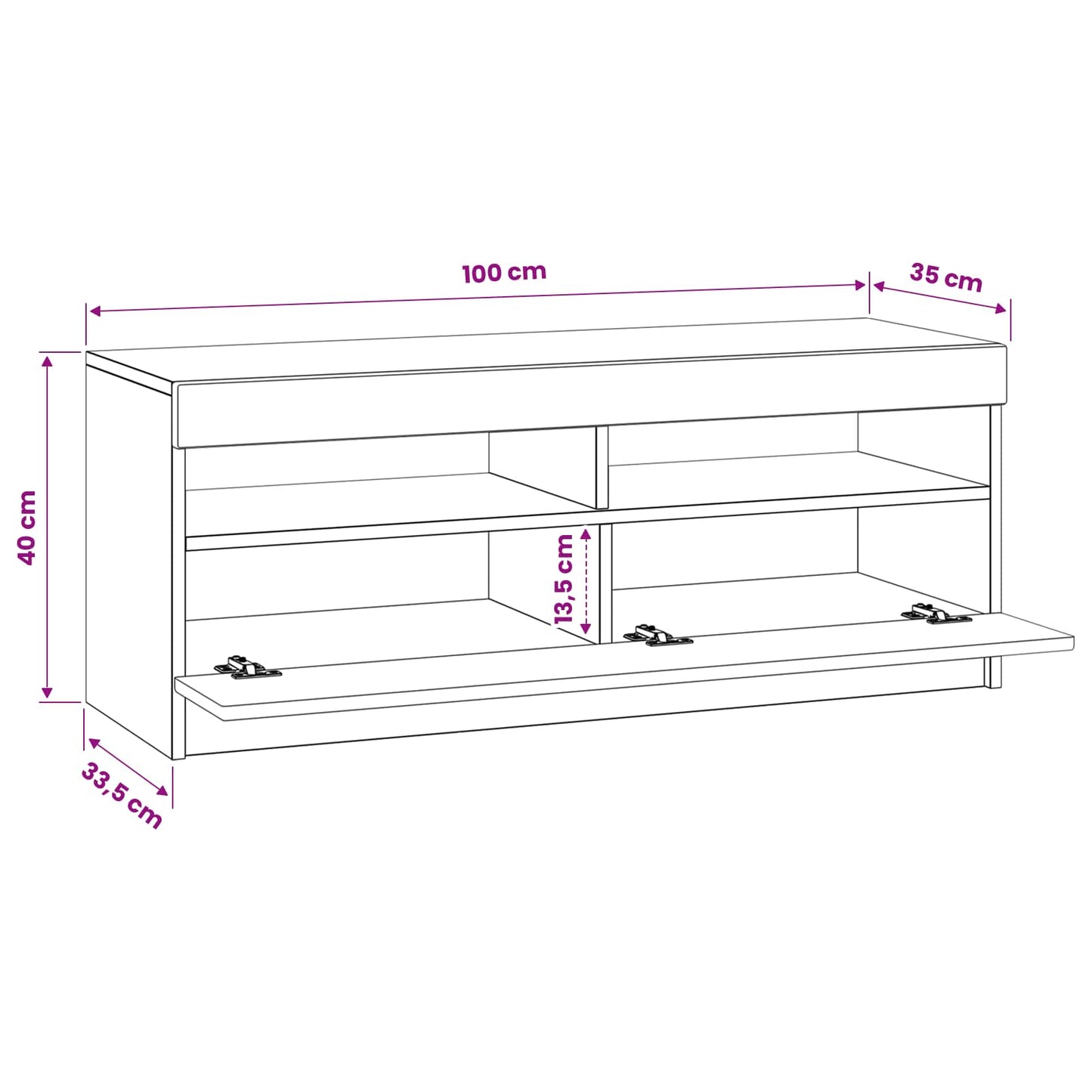 vidaXL LED TV Cabinet Concrete Grey Engineered Wood
