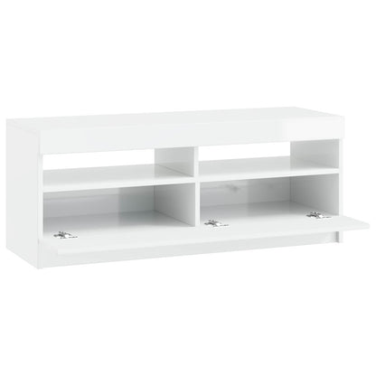 vidaXL LED TV Cabinet High Gloss White Engineered Wood