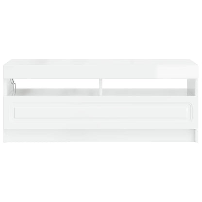 vidaXL LED TV Cabinet High Gloss White Engineered Wood