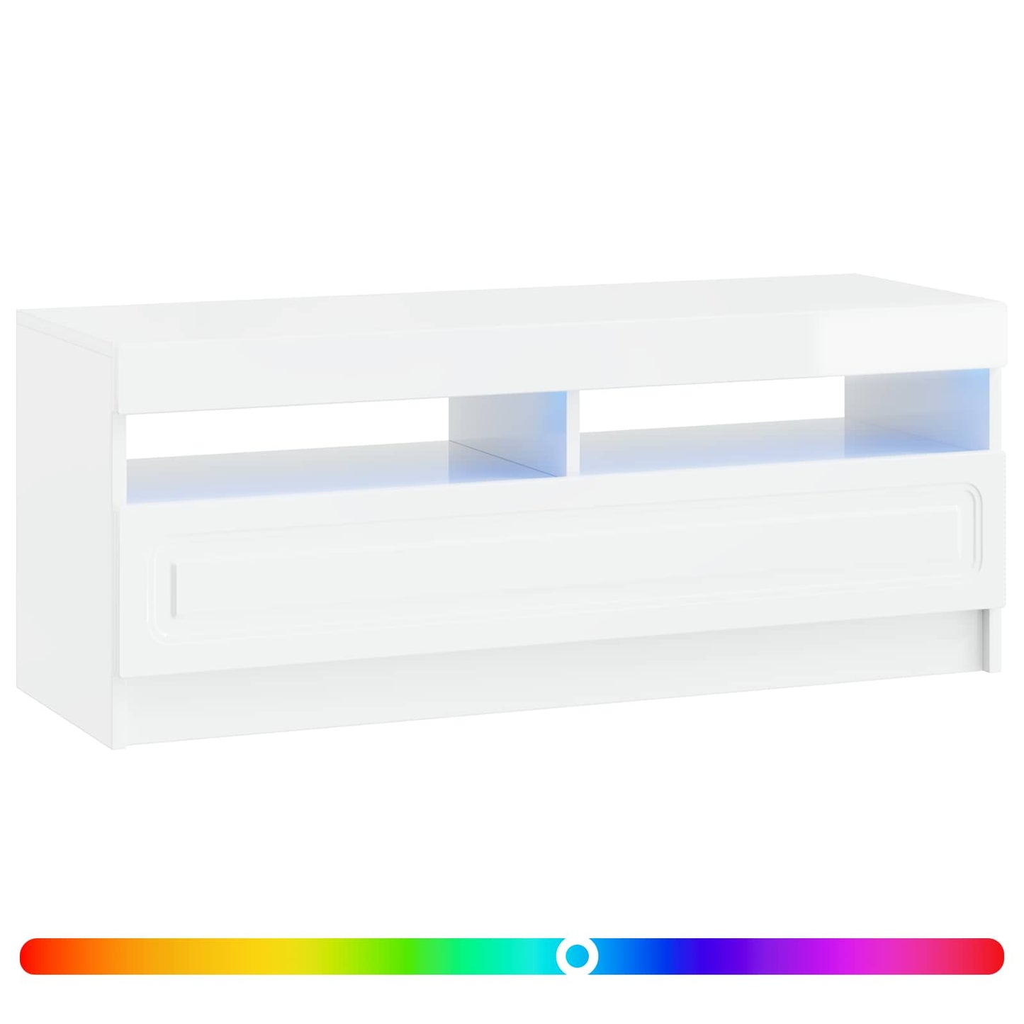 vidaXL LED TV Cabinet High Gloss White Engineered Wood