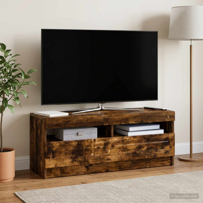 vidaXL LED TV Cabinet Smoked Oak Engineered Wood