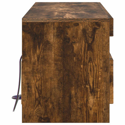vidaXL LED TV Cabinet Smoked Oak Engineered Wood