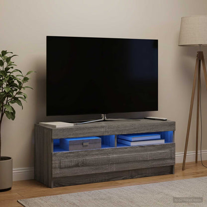 vidaXL LED TV Cabinet Grey Sonoma Engineered Wood