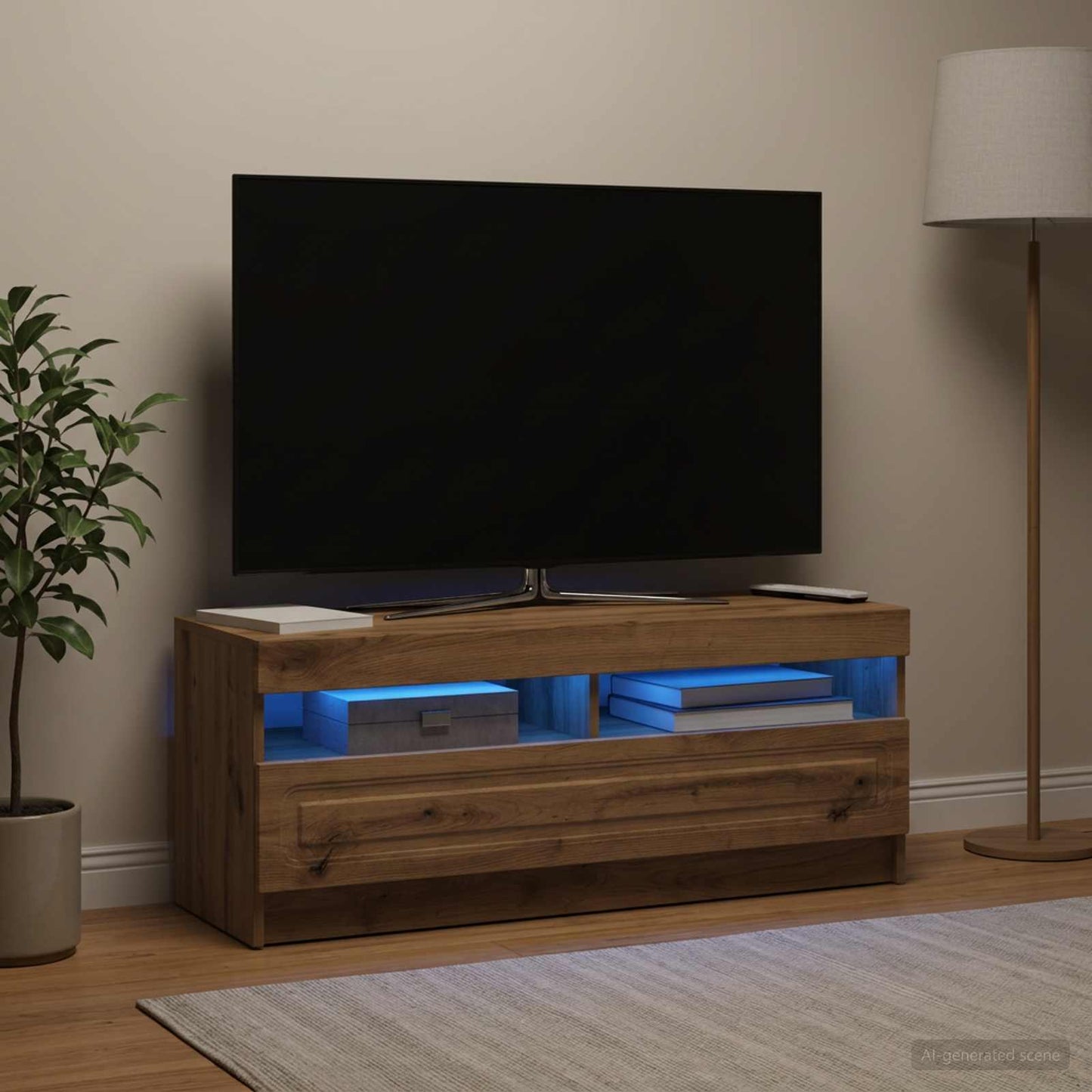 vidaXL LED TV Cabinet Artisan Oak Engineered Wood