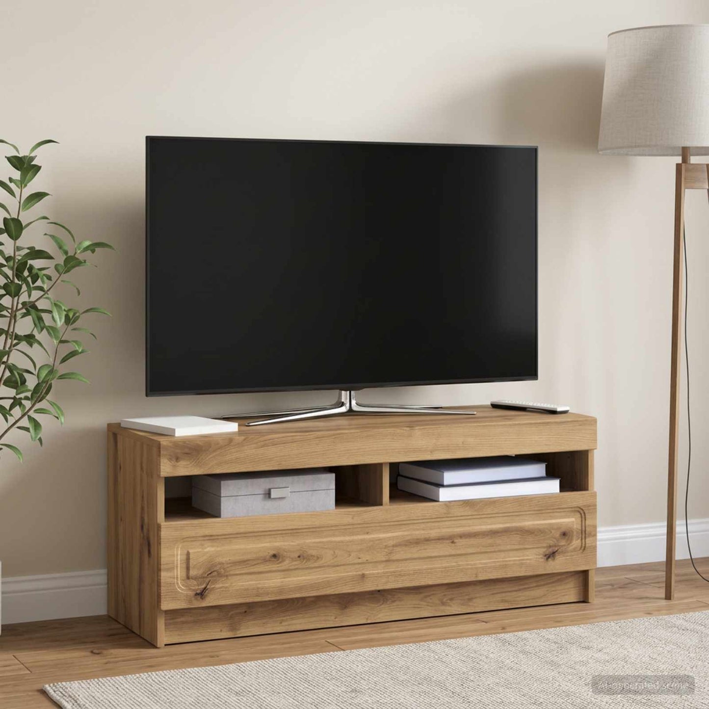 vidaXL LED TV Cabinet Artisan Oak Engineered Wood