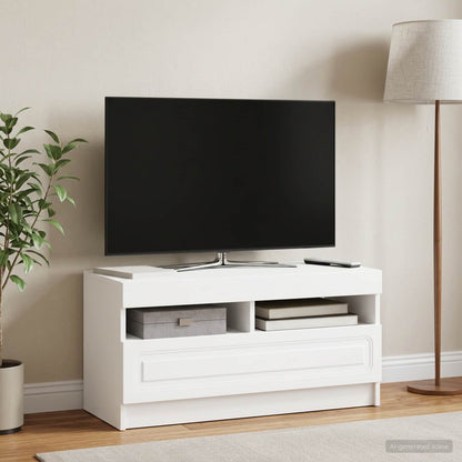 vidaXL LED TV Cabinet White Engineered Wood