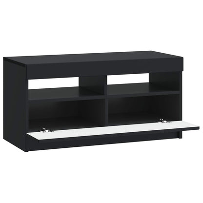 vidaXL LED TV Cabinet Black Engineered Wood