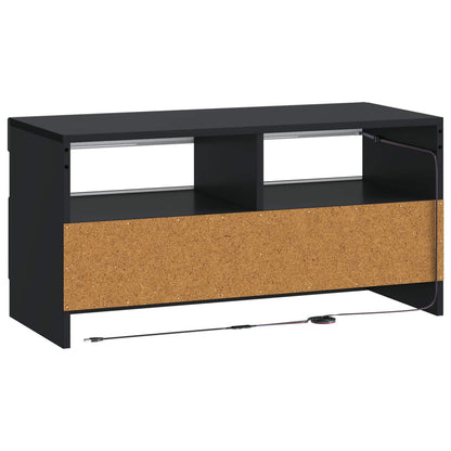 vidaXL LED TV Cabinet Black Engineered Wood