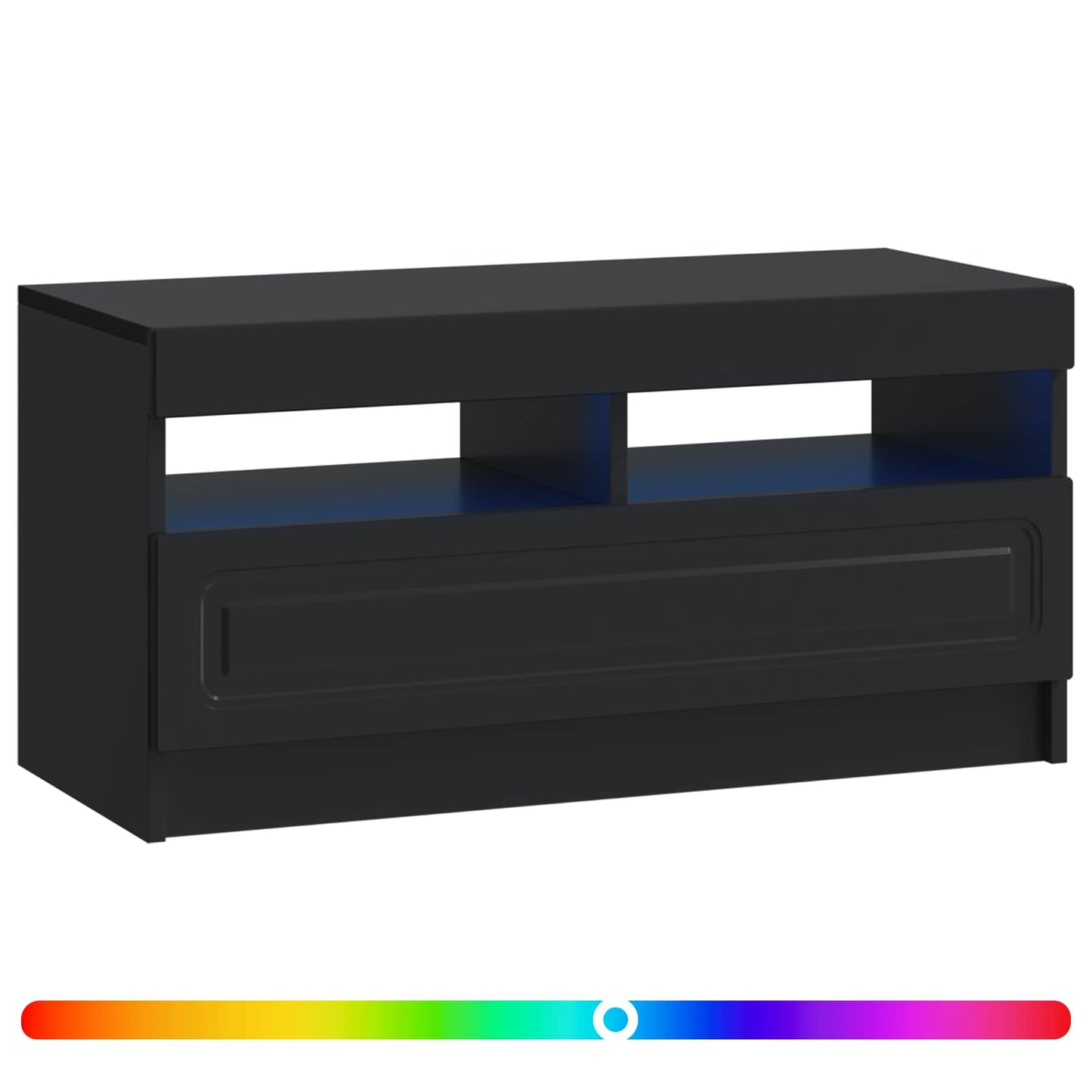 vidaXL LED TV Cabinet Black Engineered Wood