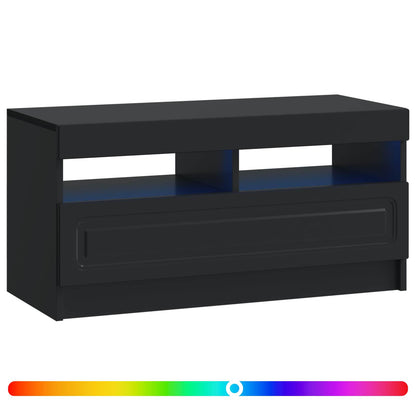 vidaXL LED TV Cabinet Black Engineered Wood