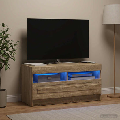 vidaXL LED TV Cabinet Sonoma Oak Engineered Wood