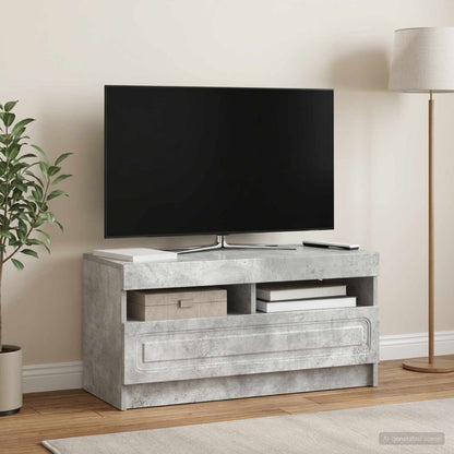 vidaXL LED TV Cabinet Concrete Grey Engineered Wood