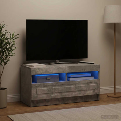 vidaXL LED TV Cabinet Concrete Grey Engineered Wood