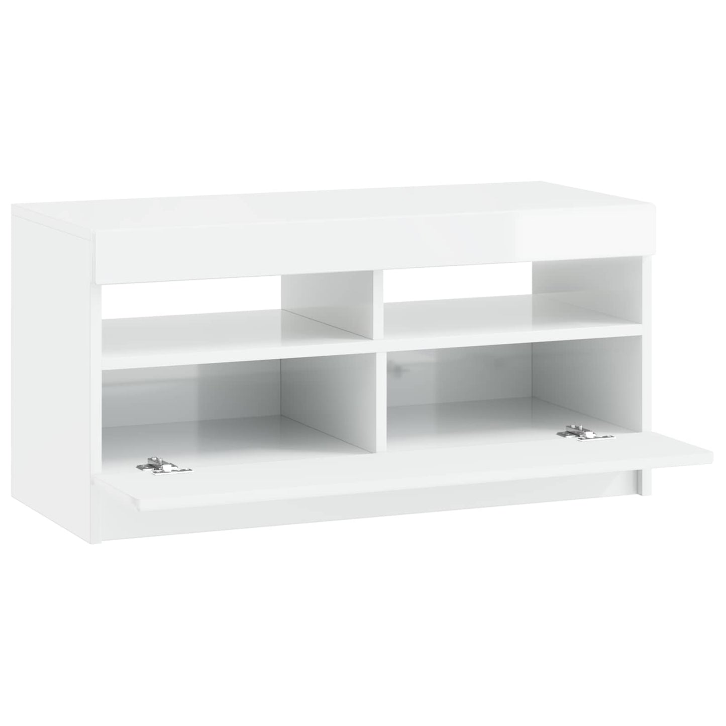 vidaXL LED TV Cabinet High Gloss White Engineered Wood