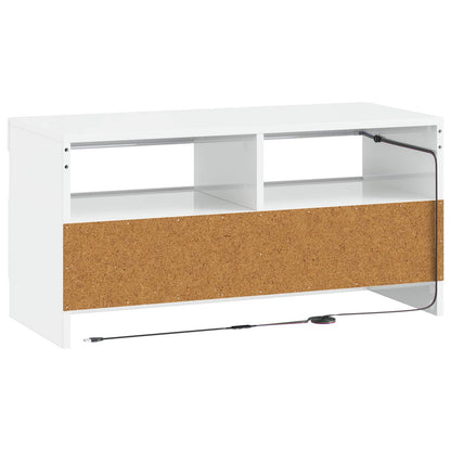 vidaXL LED TV Cabinet High Gloss White Engineered Wood