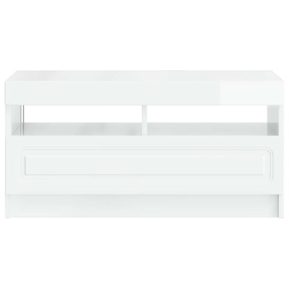 vidaXL LED TV Cabinet High Gloss White Engineered Wood