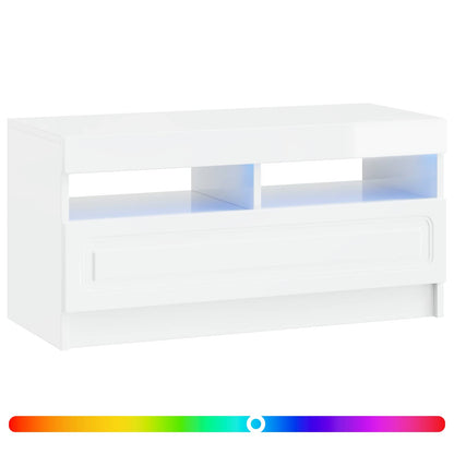 vidaXL LED TV Cabinet High Gloss White Engineered Wood