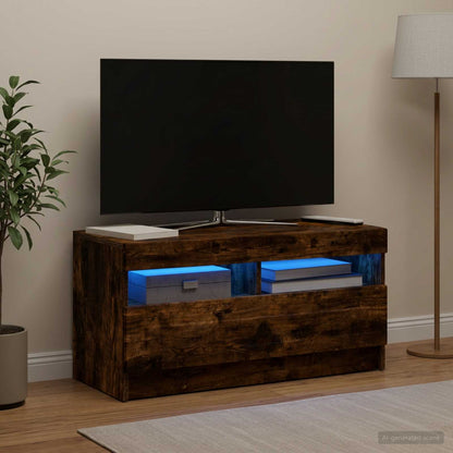 vidaXL LED TV Cabinet Smoked Oak Engineered Wood
