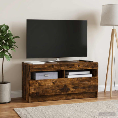 vidaXL LED TV Cabinet Smoked Oak Engineered Wood
