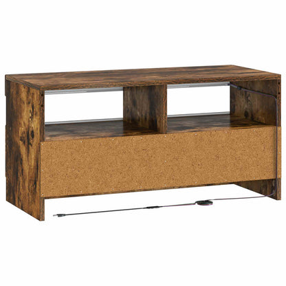 vidaXL LED TV Cabinet Smoked Oak Engineered Wood
