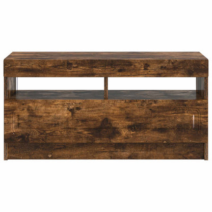 vidaXL LED TV Cabinet Smoked Oak Engineered Wood