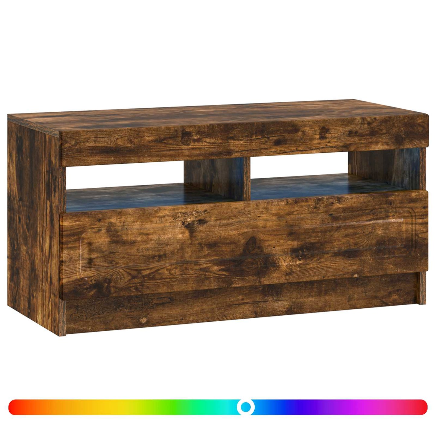vidaXL LED TV Cabinet Smoked Oak Engineered Wood