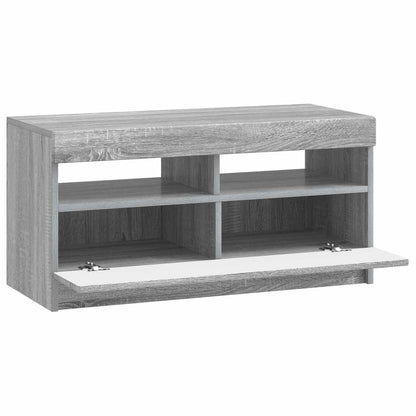 vidaXL LED TV Cabinet Grey Sonoma Engineered Wood